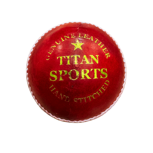 Titan Bullet - Red Leather Cricket Ball - 4 Piece