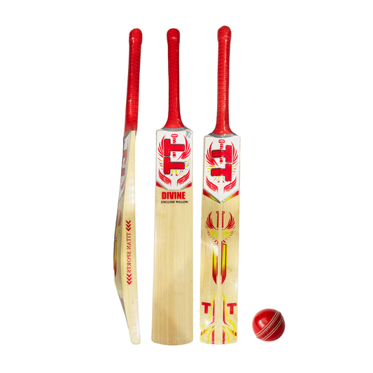 Titan Willow Divine English Willow Premium Cricket Bat - Includes Weatherproof Cover & One Hard Leather Balls